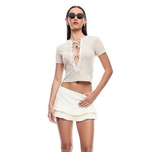 Lioness DOUBLE RUFFLE MINI SKORT | SOFT LEMON B35